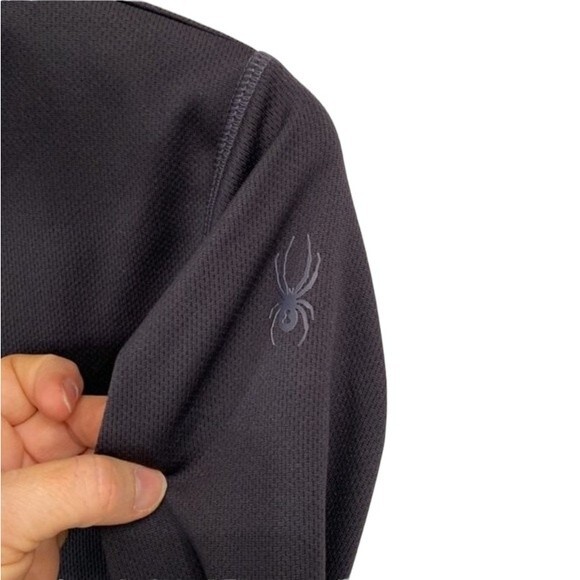 Spyder Base Layer 1/4 Zip Pullover Sweater Jacket Long Sleeve Fleece Lining - Picture 4 of 13